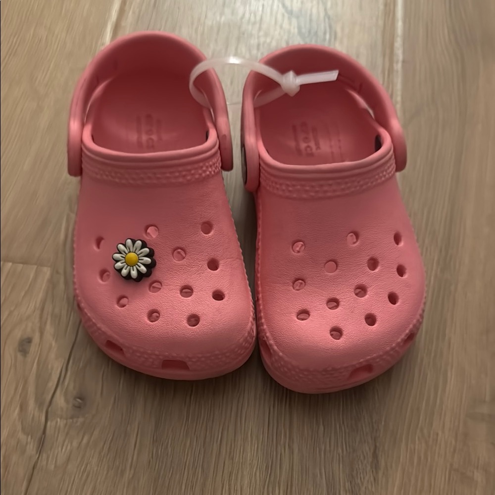 Kids Pink CROCS with Daisy Charm
